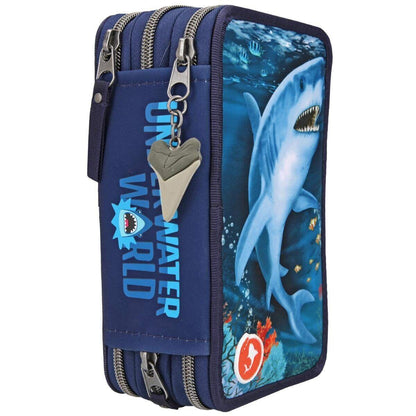 Depesche Dino World 3-Fach Federtasche LED UNDERWATER