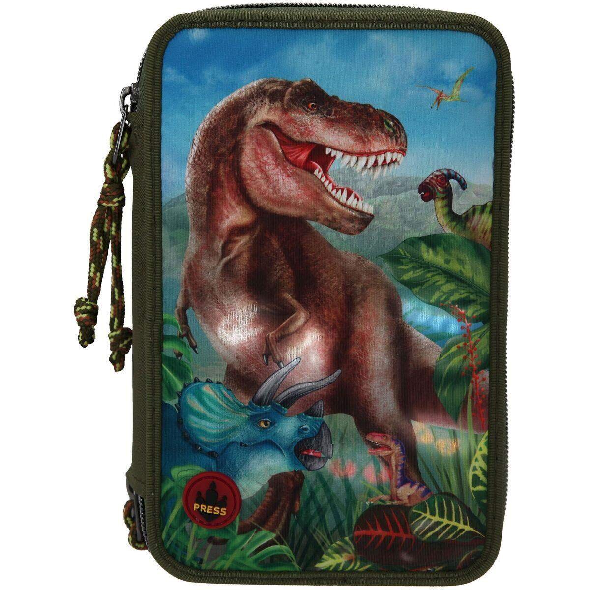 Depesche Dino World 3-Fach Federtasche LED