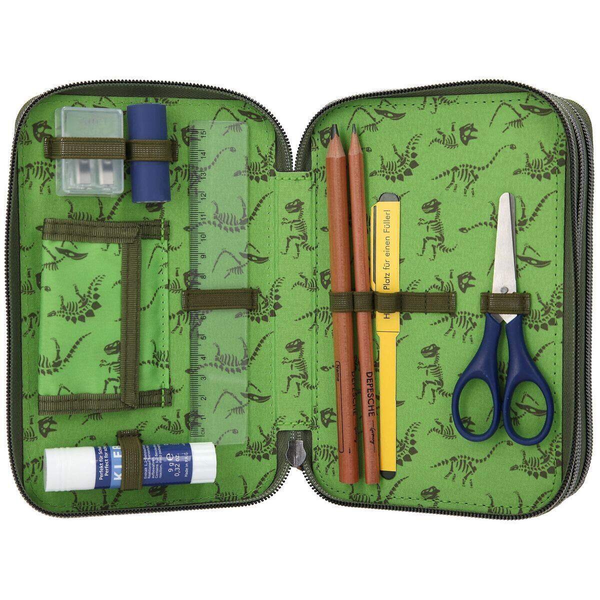 Depesche Dino World 3-Fach Federtasche LED