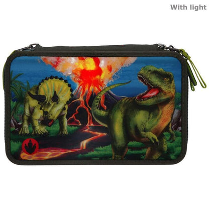 Depesche Dino World 3-Fach Federtasche LED