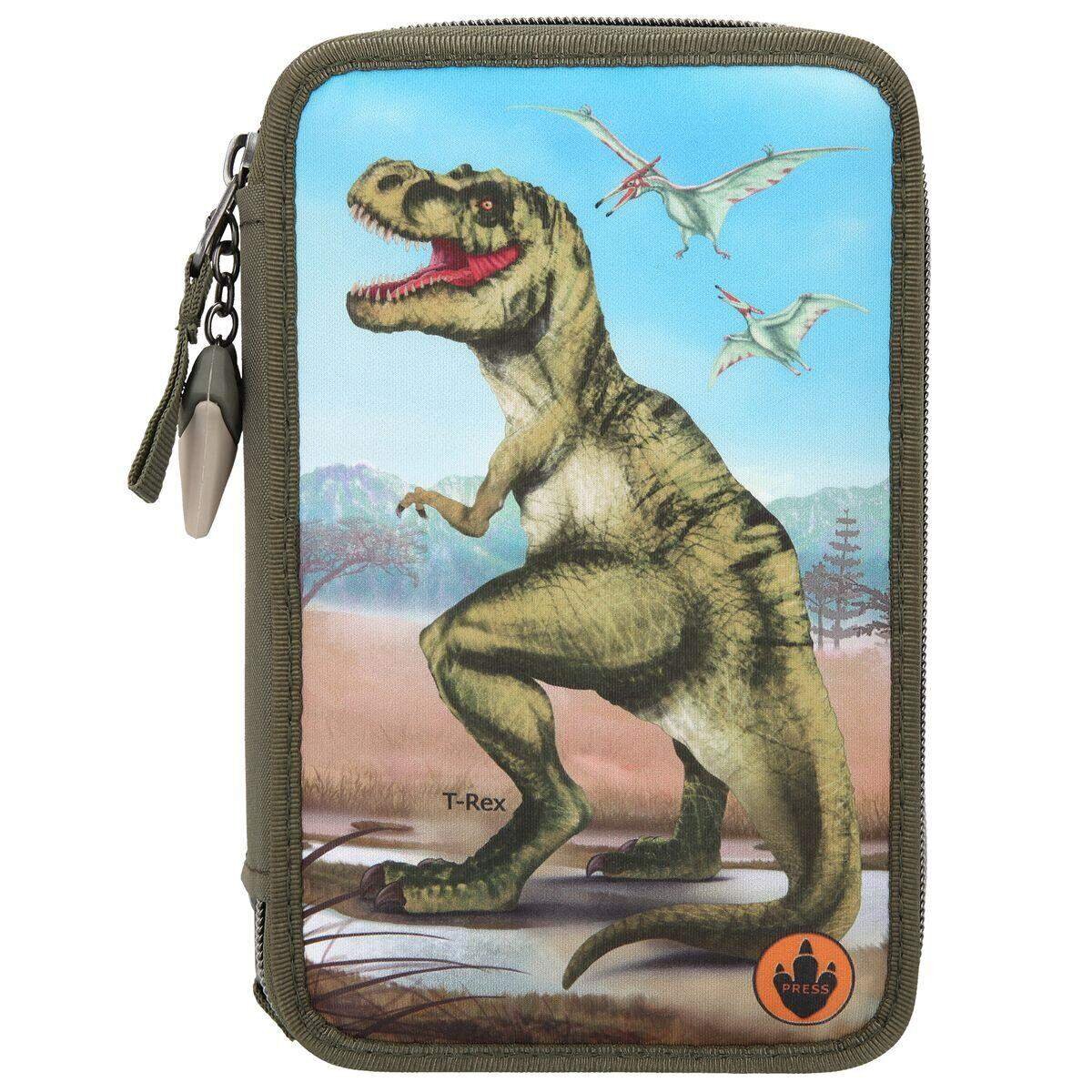 Depesche Dino World 3-Fach Federtasche LED