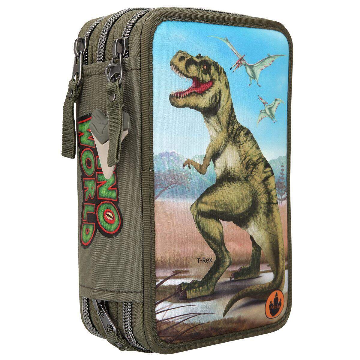 Depesche Dino World 3-Fach Federtasche LED