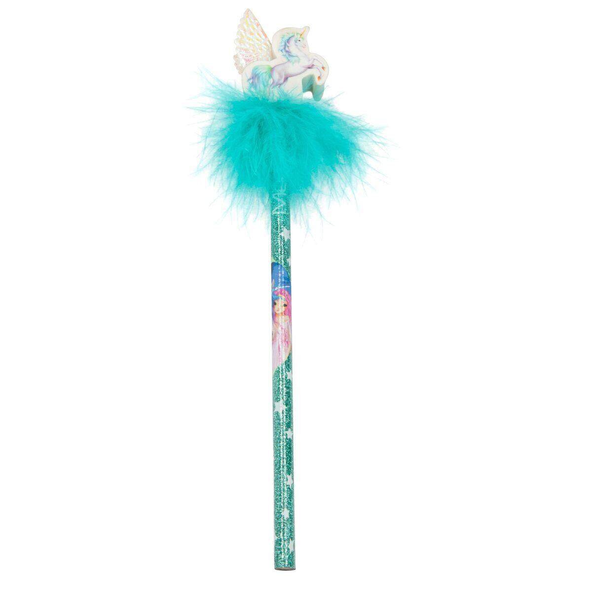 Depesche Fantasy Model Bleistift mit Radiertopper und Federn, sortiert