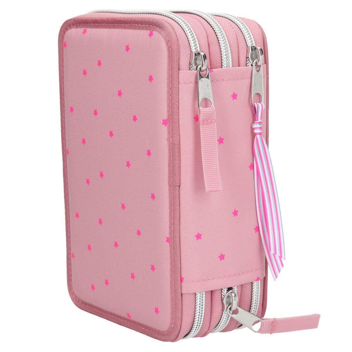 Depesche Miss Melody 3-Fach Federtasche Rosa, Pailletten