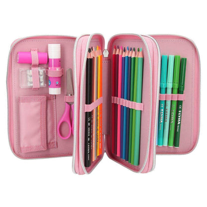 Depesche Miss Melody 3-Fach Federtasche Rosa, Pailletten