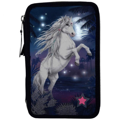 Depesche Miss Melody 3-Fach Federtasche LED Glitter Ocean