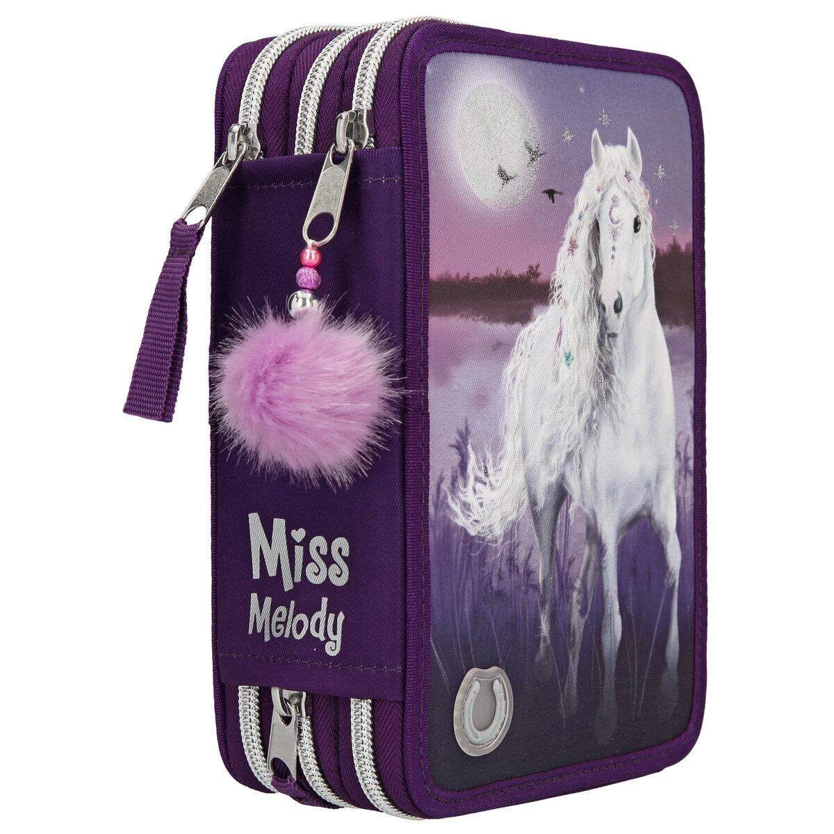 Depesche Miss Melody 3-Fach Federtasche Lila LED