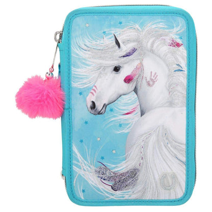 Depesche Miss Melody 3-Fach Federtasche LED Türkis