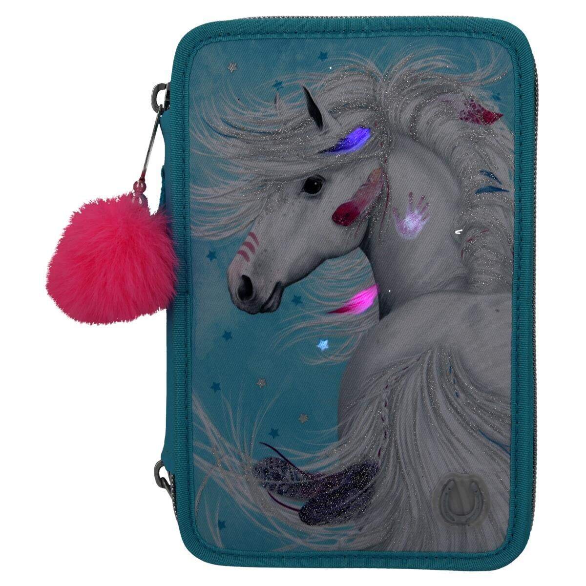 Depesche Miss Melody 3-Fach Federtasche LED Türkis