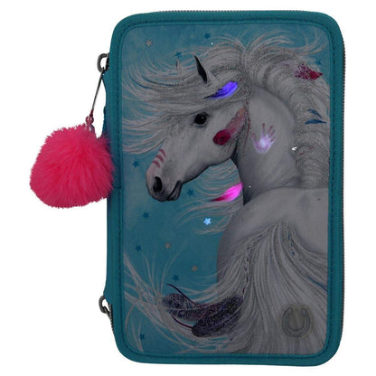 Depesche Miss Melody 3-Fach Federtasche LED Türkis