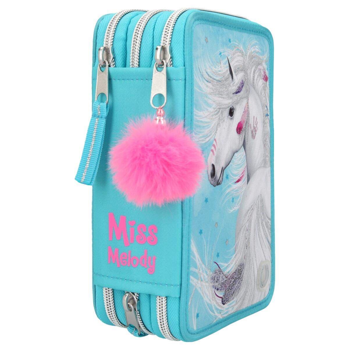 Depesche Miss Melody 3-Fach Federtasche LED Türkis