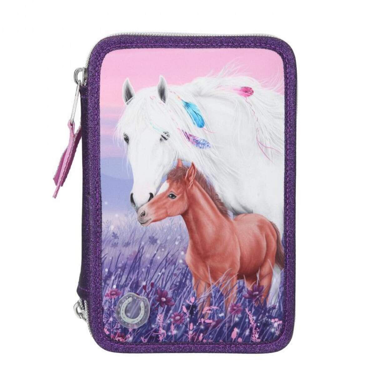 Depesche Miss Melody 3-Fach Federtasche LED Lila