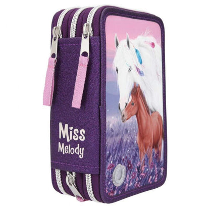 Depesche Miss Melody 3-Fach Federtasche LED Lila