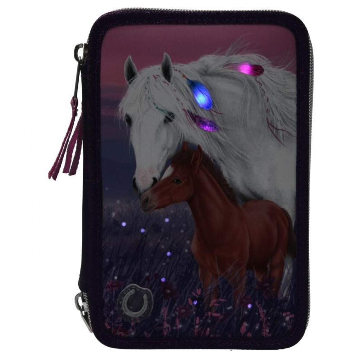 Depesche Miss Melody 3-Fach Federtasche LED Lila