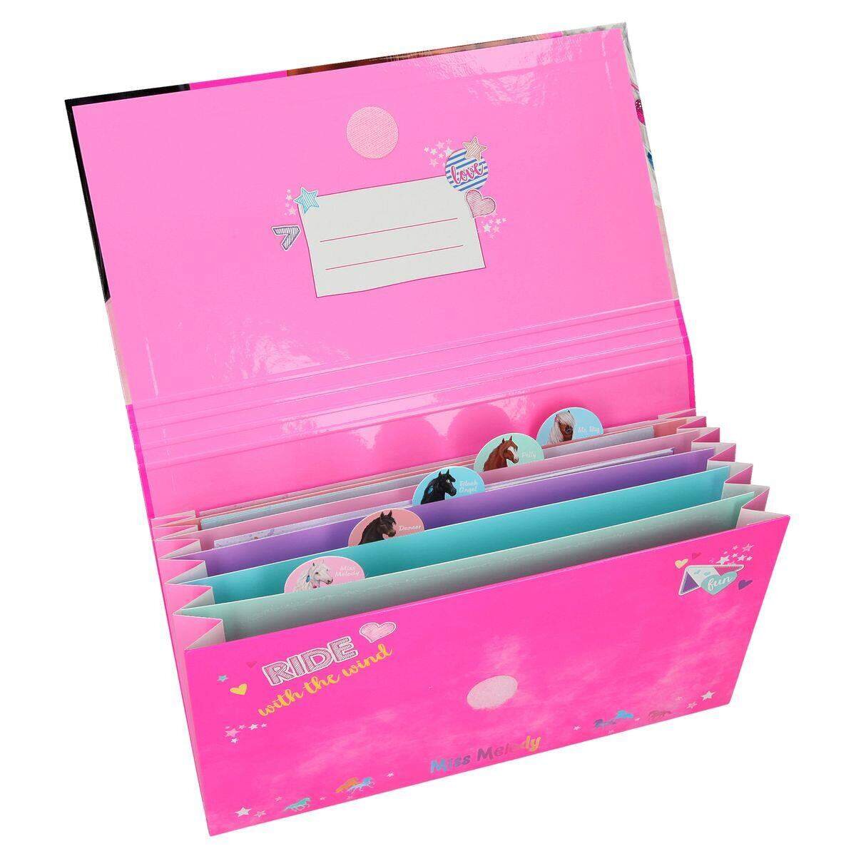 Depesche Miss Melody Briefpapier in Fächermappe, pink