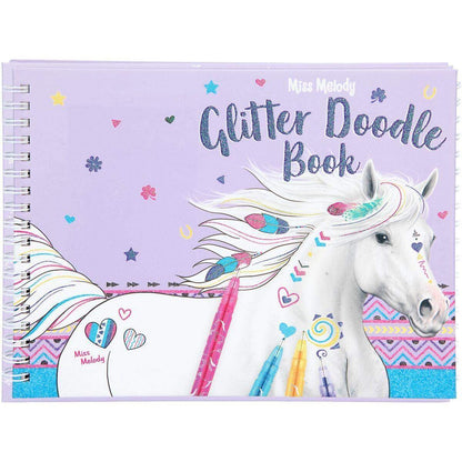 Depesche Miss Melody Glitter Doodle Book mit Glitter Stifte-Set