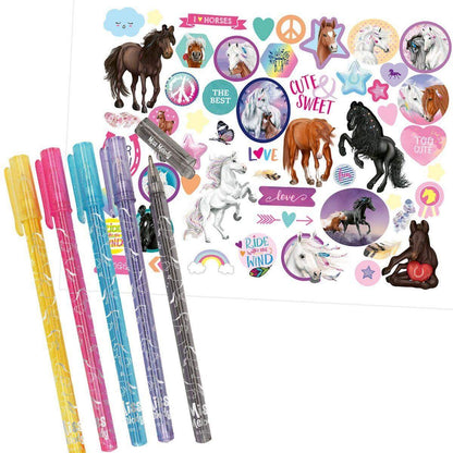 Depesche Miss Melody Glitter Doodle Book mit Glitter Stifte-Set