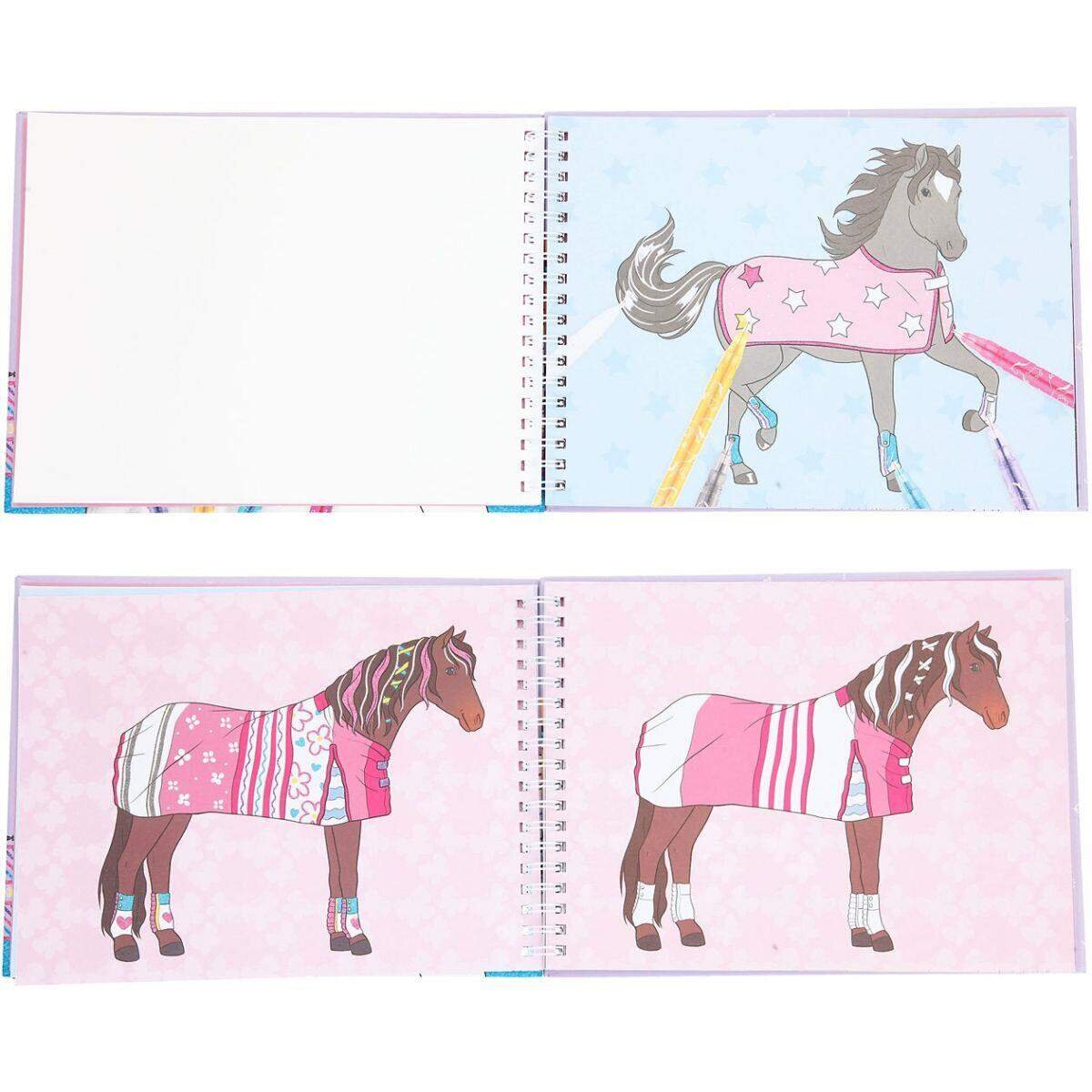 Depesche Miss Melody Glitter Doodle Book mit Glitter Stifte-Set