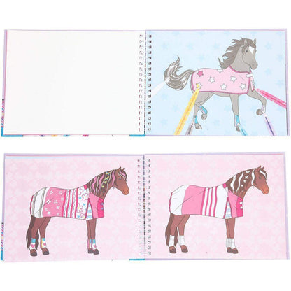 Depesche Miss Melody Glitter Doodle Book mit Glitter Stifte-Set
