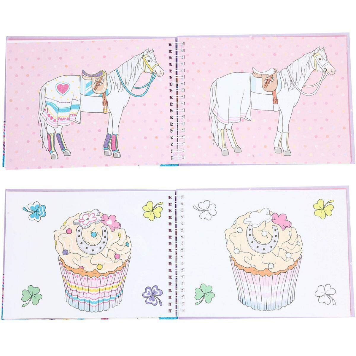 Depesche Miss Melody Glitter Doodle Book mit Glitter Stifte-Set