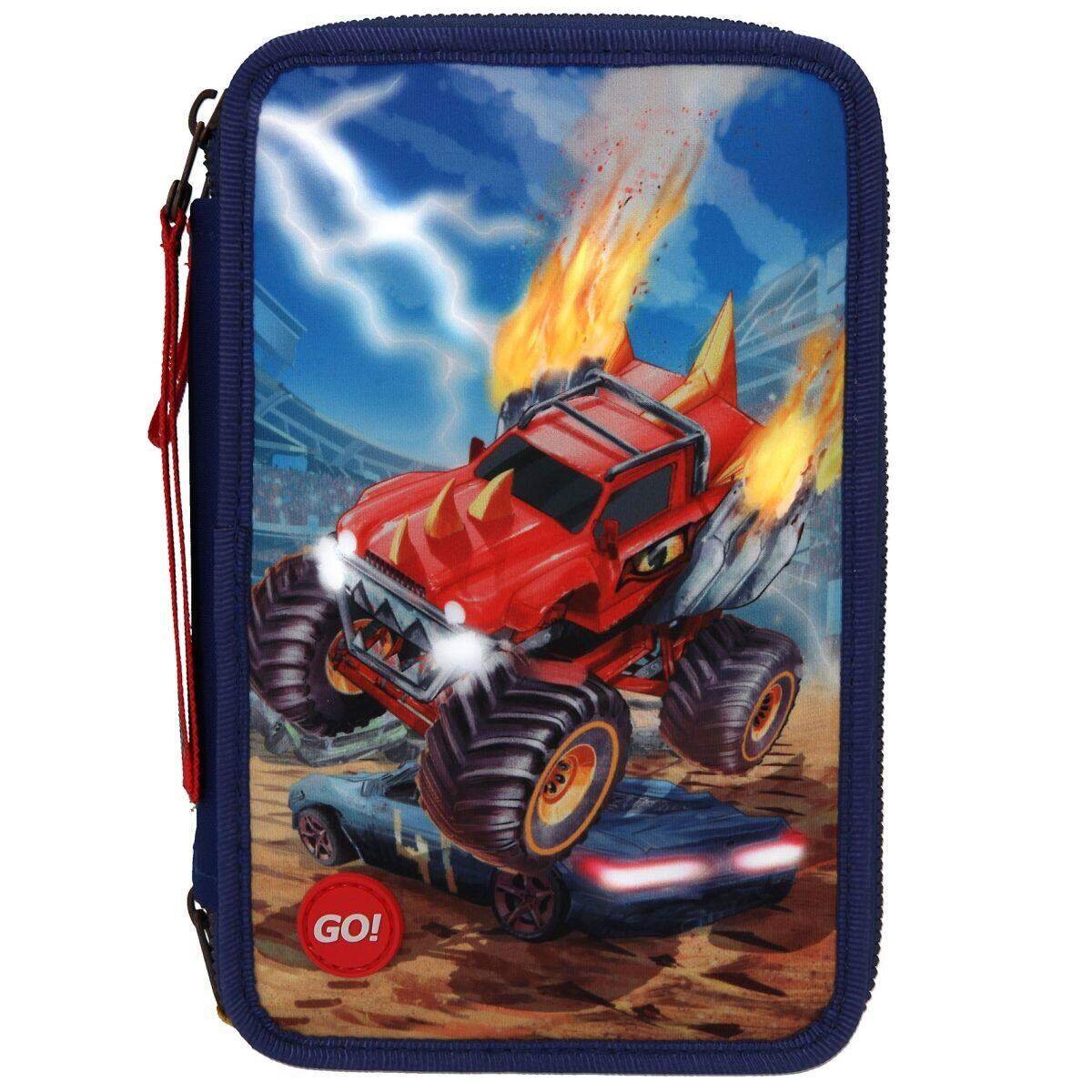 Depesche Monster Cars 3-Fach Federtasche LED