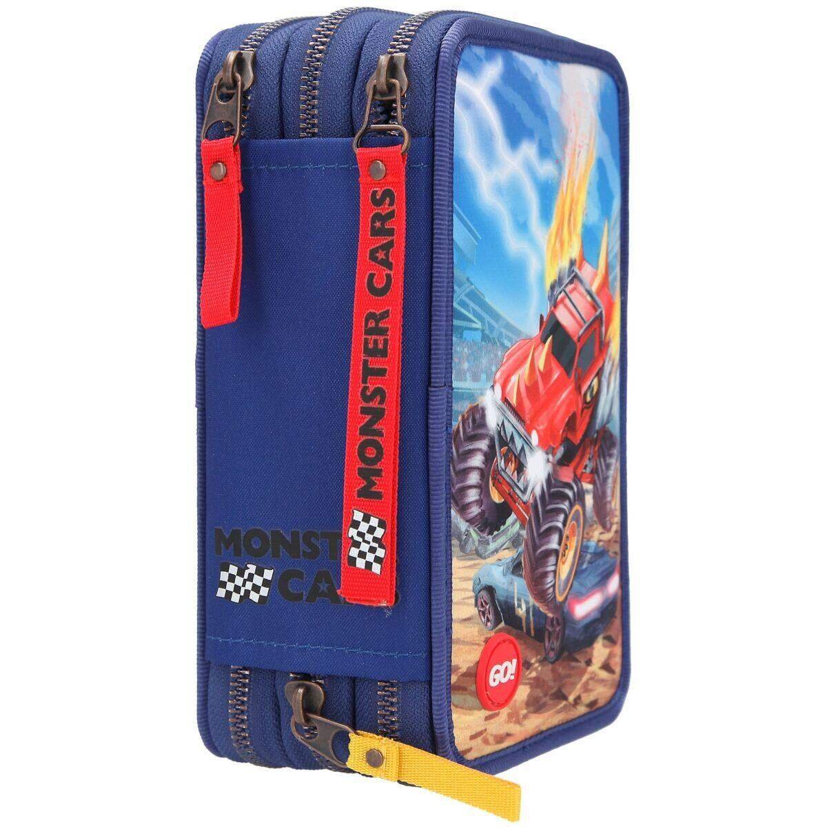 Depesche Monster Cars 3-Fach Federtasche LED