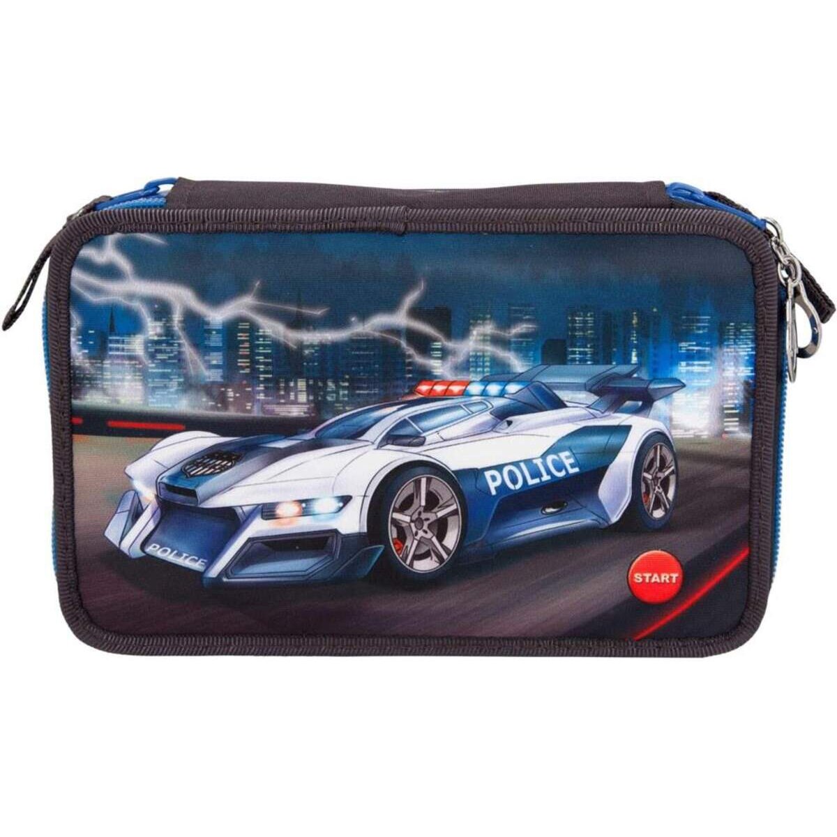 Depesche Monster Cars Federtasche Tripledecker Polizei mit LED, gefüllt