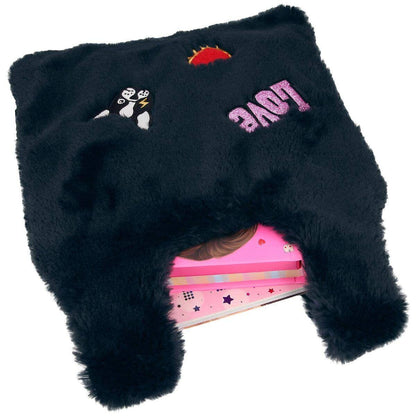 Depesche TOPModel Beutel Kunstfell mit Patches dunkelblau DOG