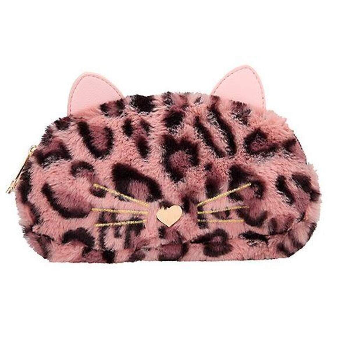 Depesche TOPModel Kosmetiktasche Kunstfell Leo mauve