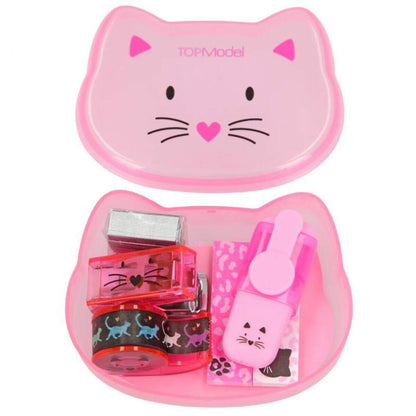 Depesche TOPModel Mini Schreibtisch-Set in Box Cat, 1 Stück, sortiert
