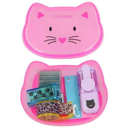 Depesche TOPModel Mini Schreibtisch-Set in Box Cat, 1 Stück, sortiert
