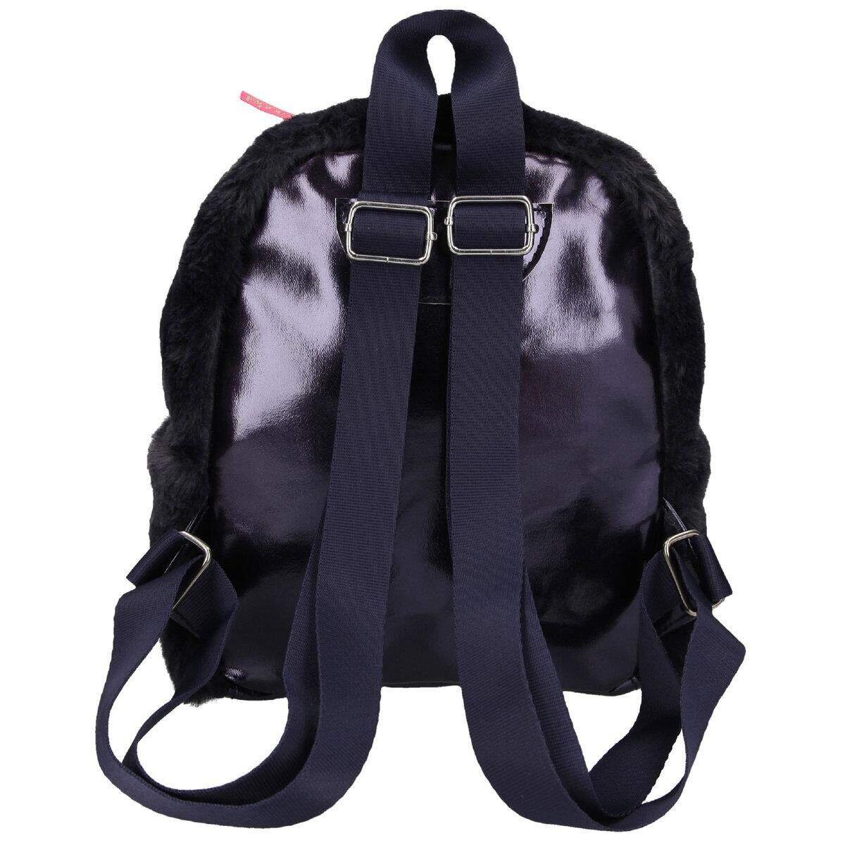 Depesche TOPModel Rucksack Kunstfell mit Patches dunkelblau DOG