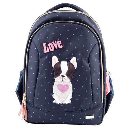 Depesche TOPModel Schulrucksack Streichpaillette dunkelblau DOG