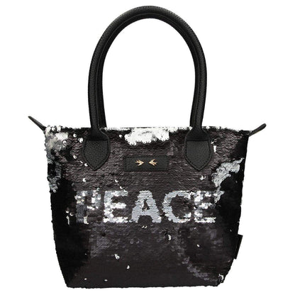 Depesche Trend LOVE Handtasche Streichpaillette schwarz Love & Peace