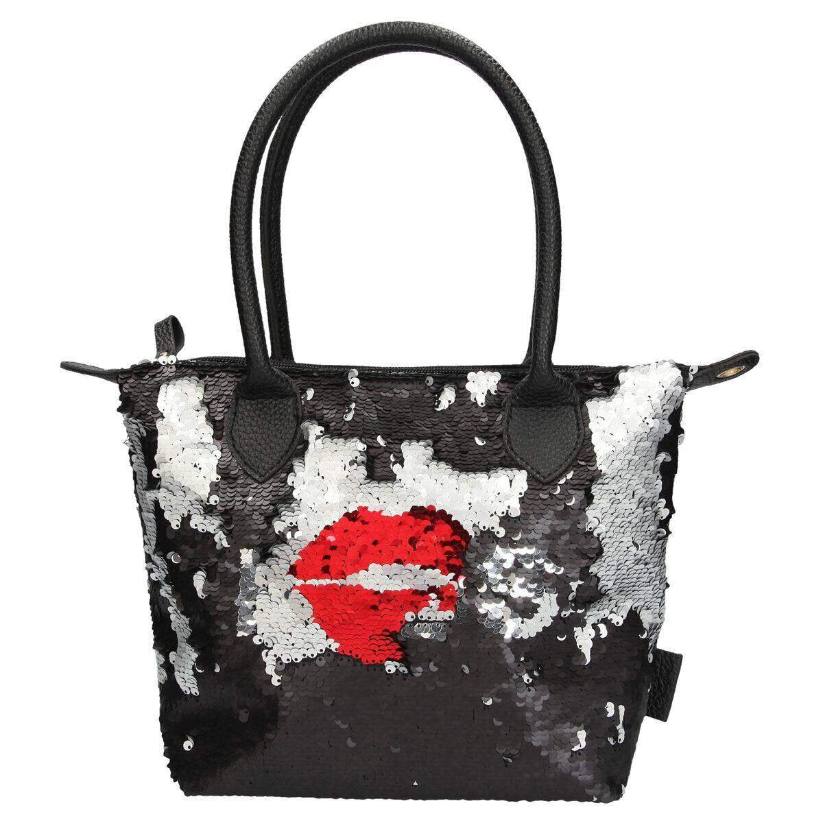 Depesche Trend LOVE Handtasche Streichpaillette schwarz Kiss & Lips