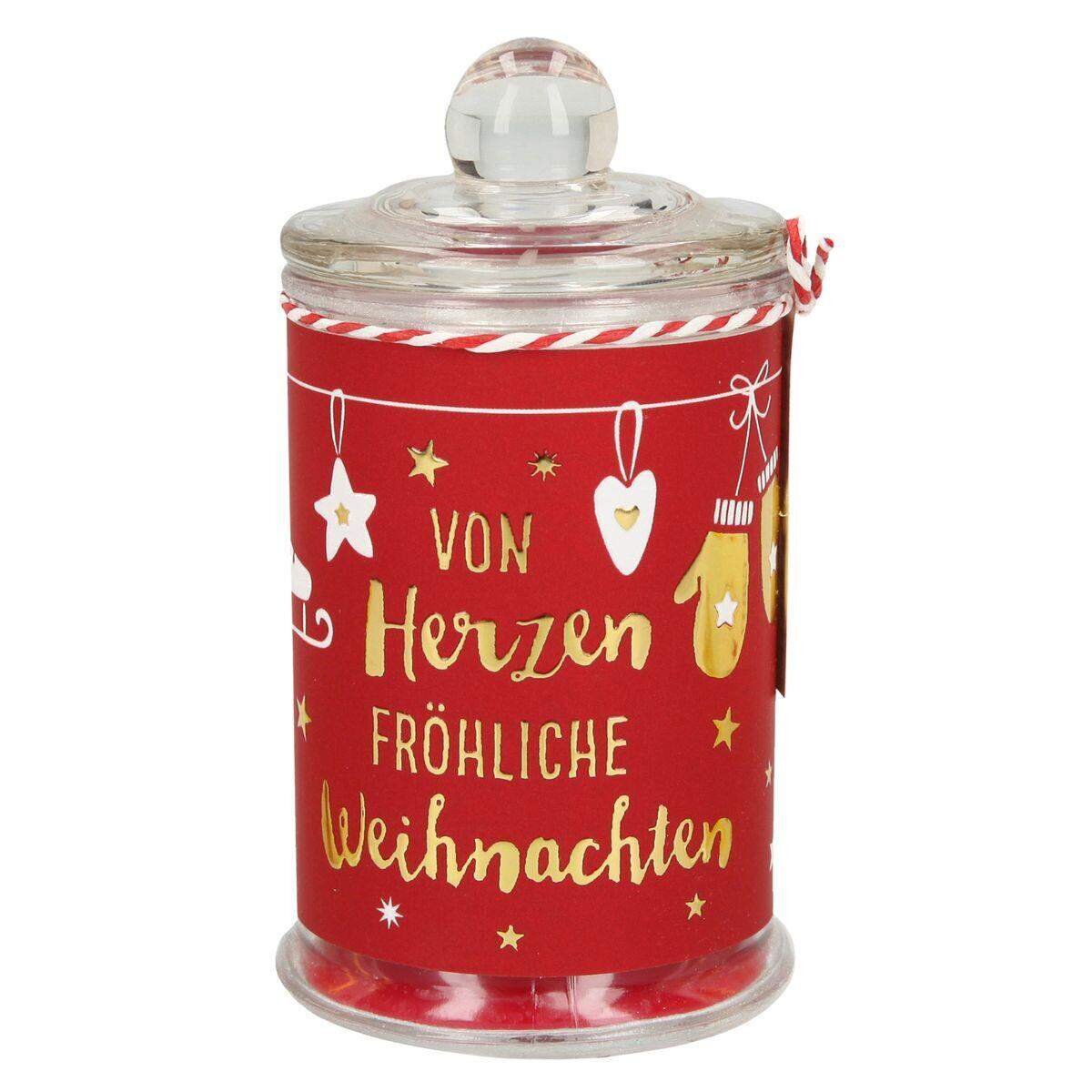 Depesche Weihnachtskerze in Bonbonglas, sortiert