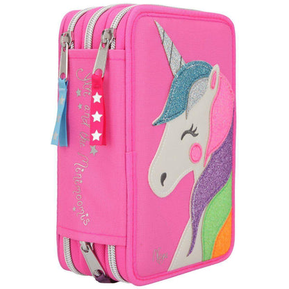 Depesche Ylvi & the Minimoomis Federtasche mit drei Fächern Glitzer pink