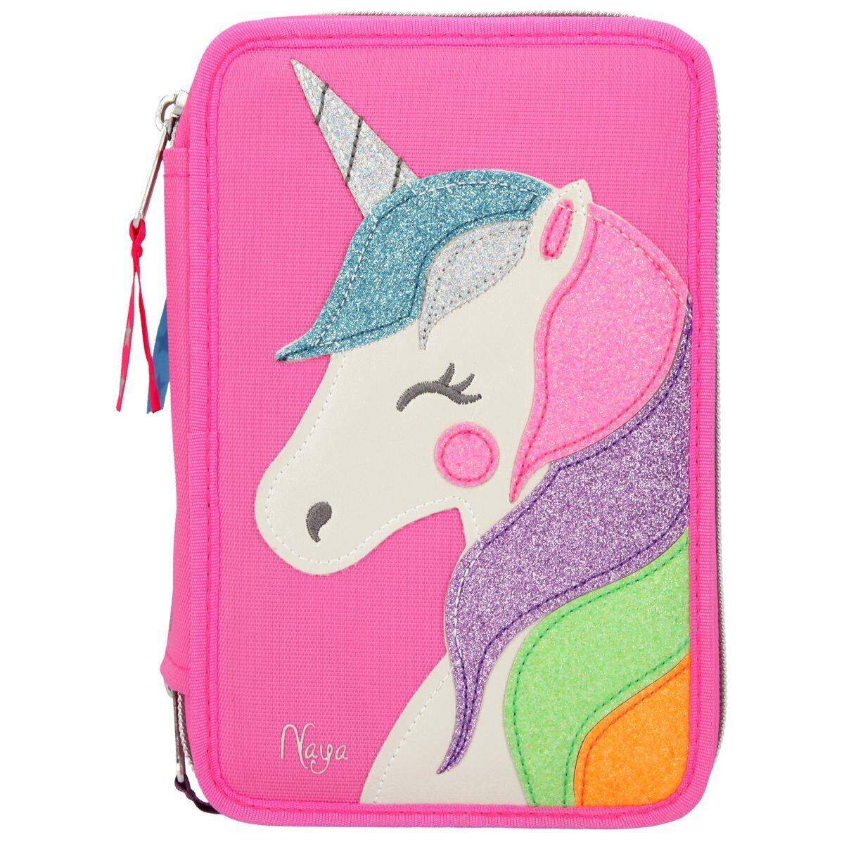 Depesche Ylvi & the Minimoomis Federtasche mit drei Fächern Glitzer pink