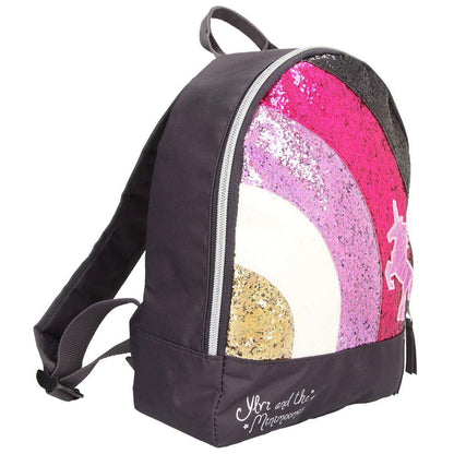 Depesche Ylvi & the Minimoomis kleiner Rucksack Regenbogen Glitter Anthrazit