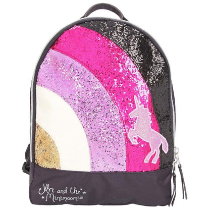 Depesche Ylvi & the Minimoomis kleiner Rucksack Regenbogen Glitter Anthrazit
