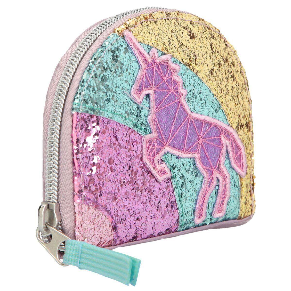 Depesche Ylvi & the Minimoomis Portemonnaie Regenbogen Glitter Mauve