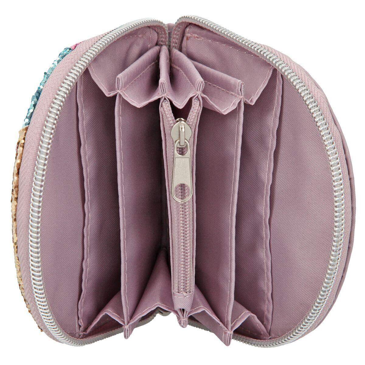 Depesche Ylvi & the Minimoomis Portemonnaie Regenbogen Glitter Mauve
