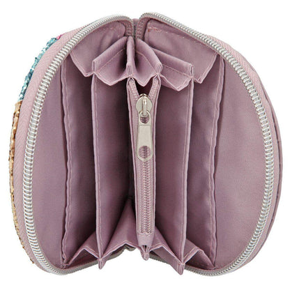 Depesche Ylvi & the Minimoomis Portemonnaie Regenbogen Glitter Mauve