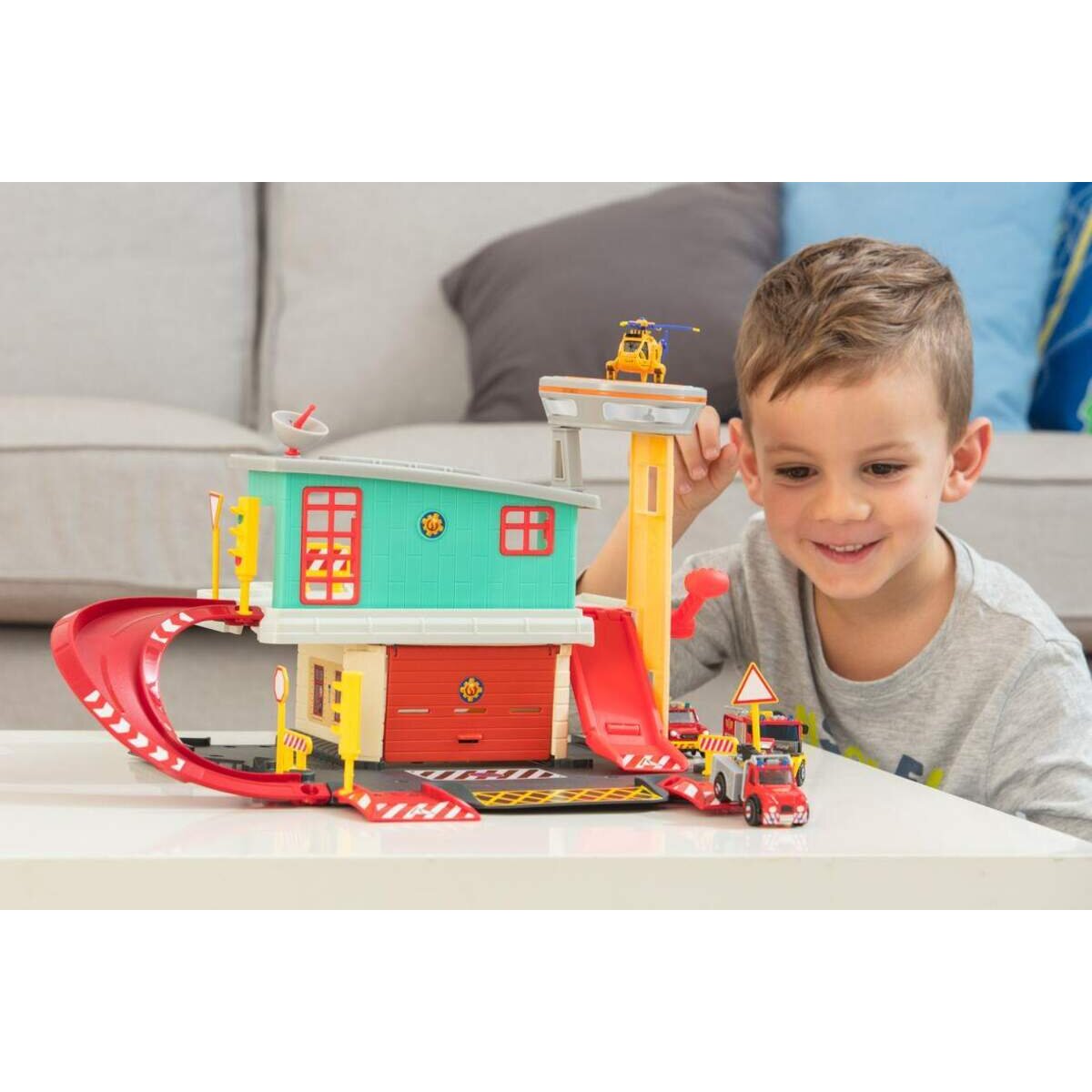 Dickie Toys Sam Fire Station 2 Etagen mit Abschussrampe