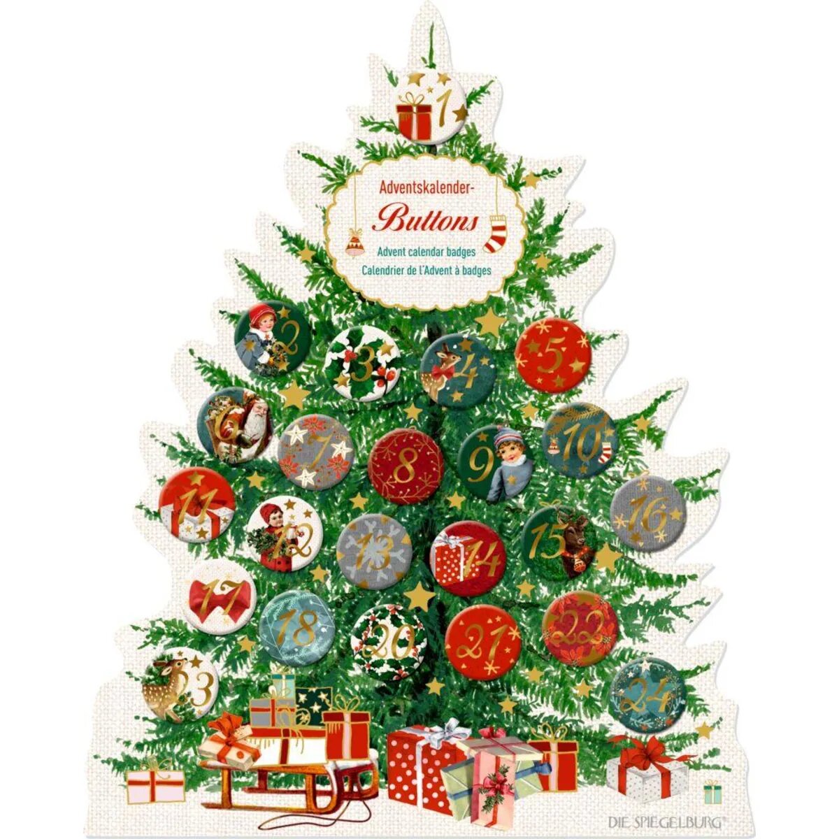 Die Spiegelburg Adventskalenderbuttons Schöne Weihnachtszeit!