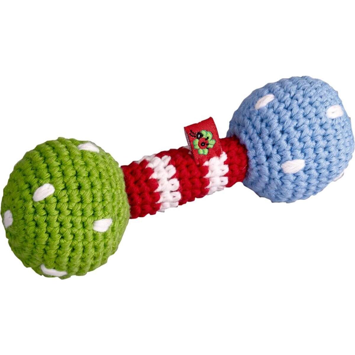 Die Spiegelburg BabyGlück Häkel-Rassel, blau