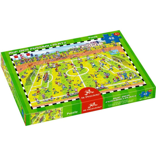 Die Spiegelburg Boxpuzzle Auf dem Fußballplatz, 48 Teile