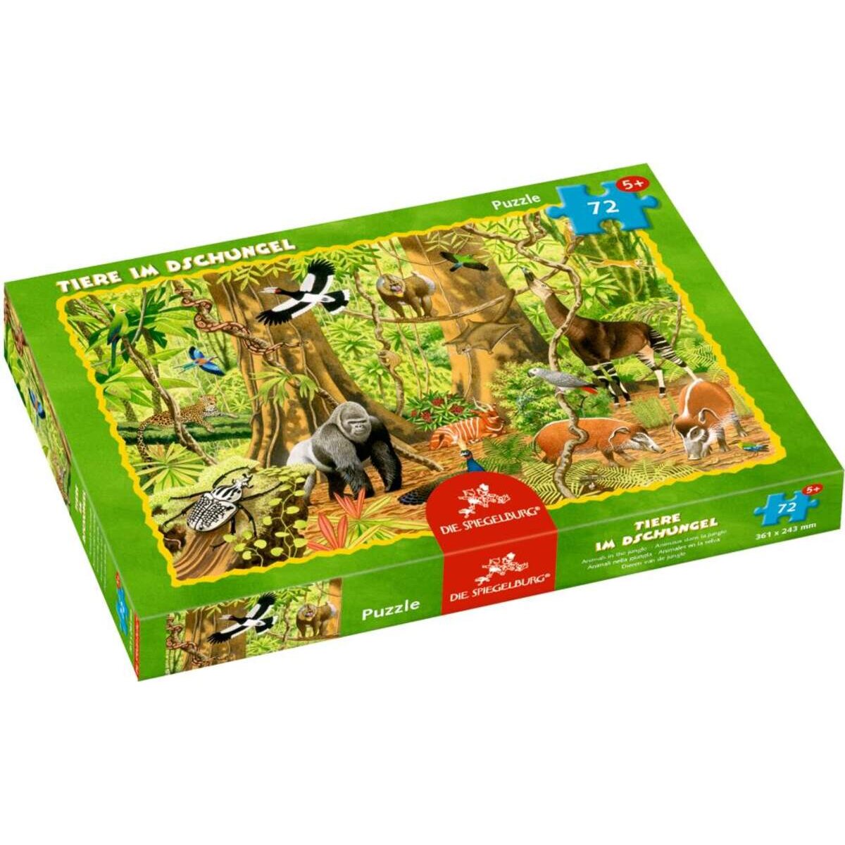 Die Spiegelburg Boxpuzzle Tiere im Dschungel, 72 Teile