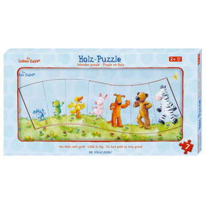 Die Spiegelburg Die Lieben Sieben Holz-Puzzle Von klein nach groß