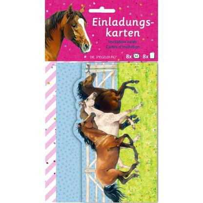 Die Spiegelburg Einladungskarten Pferdefreunde, 8 Stück